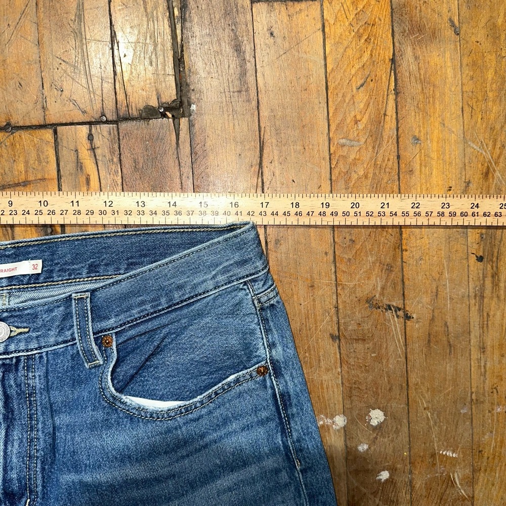 Levi's Jeans Women's 32 Blue Denim Low Pro Straight Distressed‎ Pocket Red Tab - Picture 4 of 9